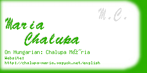 maria chalupa business card